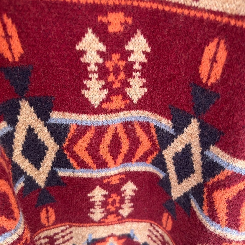 Scandi Girls Elegant Multicolor Patterned Sweater - Picture 3 of 5